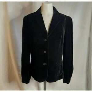 Tahari Black Velour Size M Blazer Jacket Women Girls Business Top